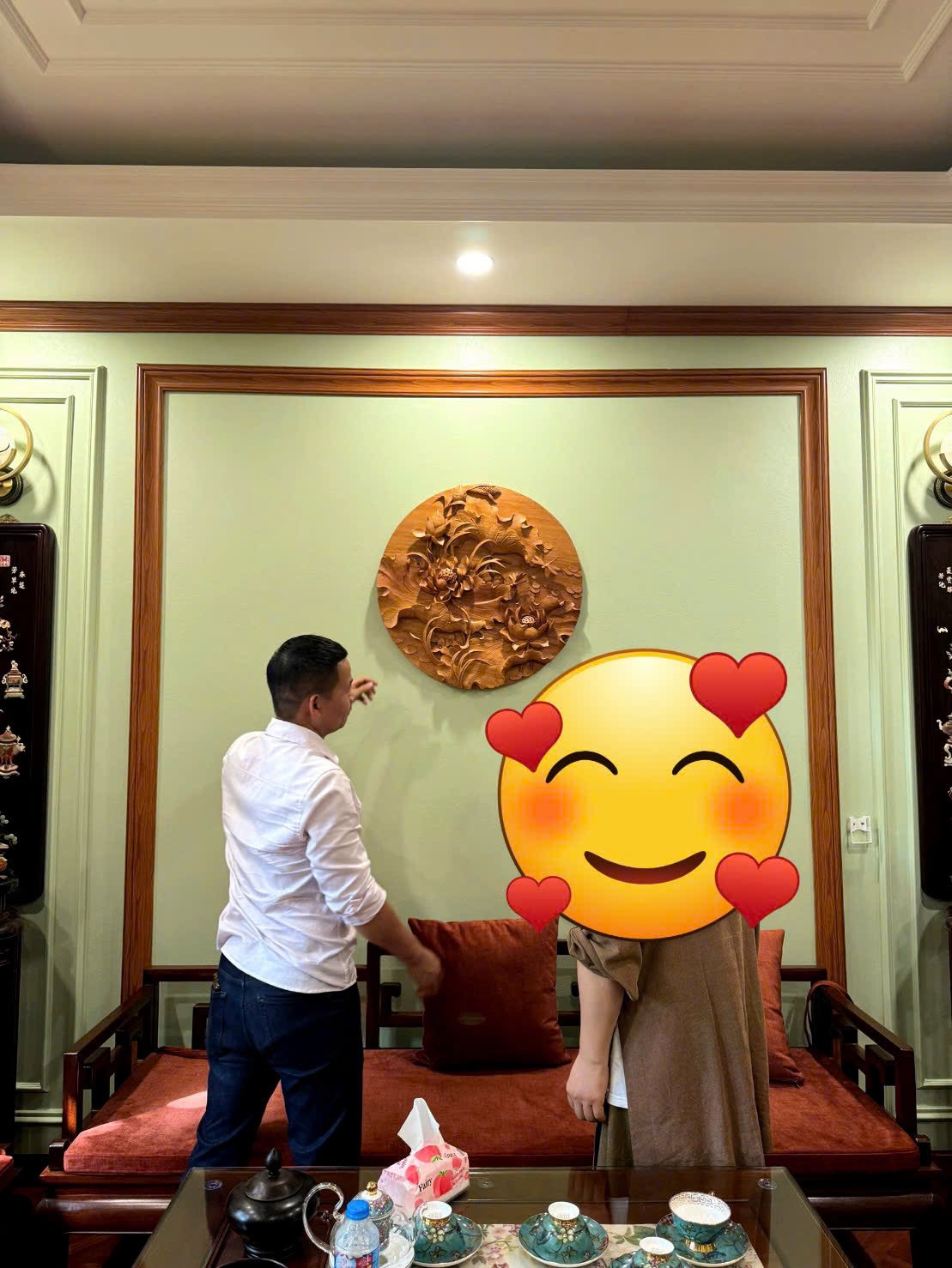 Hành trình từ phôi gỗ Mộc đến Cửa nhà Phật của bức tranh gỗ Hoa Sen